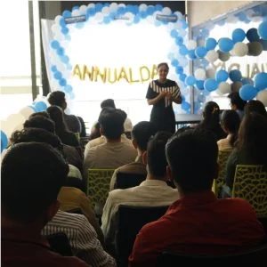TechnoEdge colleagues attending an annual day presentation
