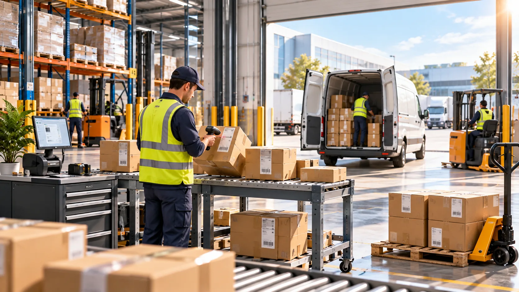 Logistics & Supply Chain workplace clay illustration