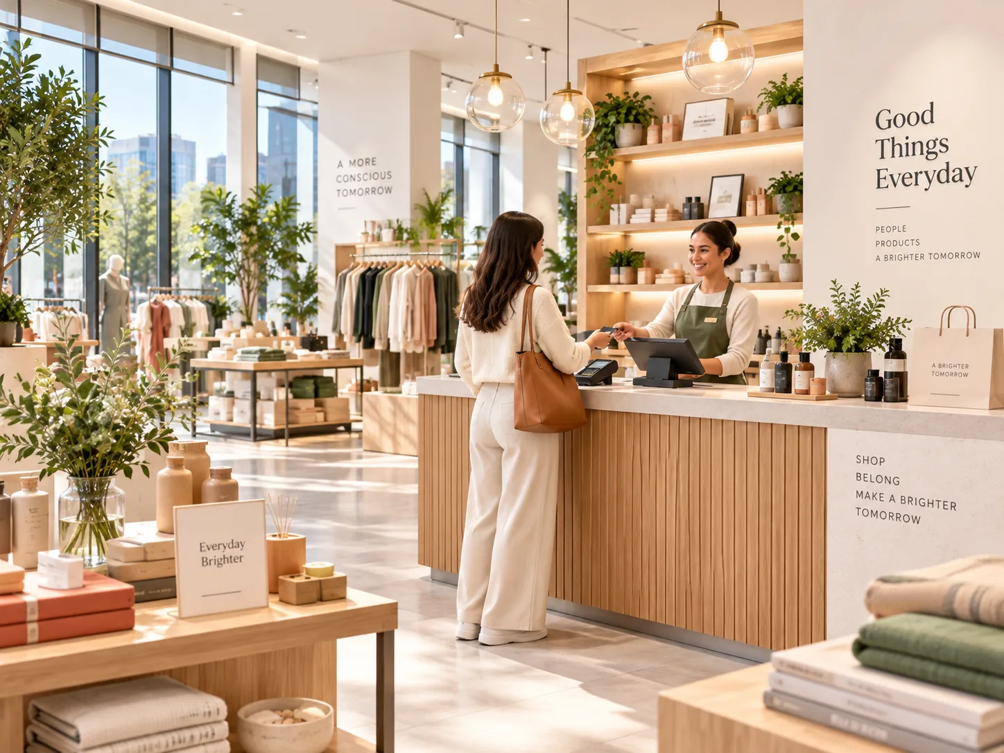 Retail workplace clay illustration