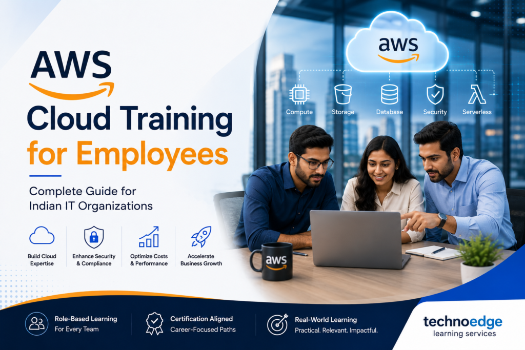 IT team in India participating in AWS cloud training with hands-on labs and certification prep.